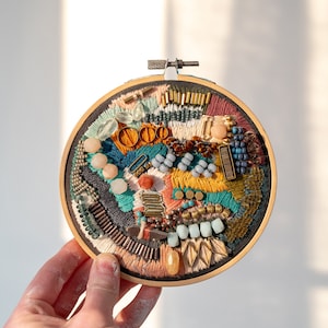 modern embroidery wall hanging, modern embroidery, embroidery hoop art image 1