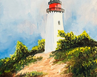 Original Acrylic Painting of a Light House