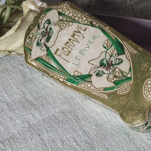 Caja de joyería antigua de Francia, caja de cartón Art Nouveau de París de 1900, caja de cartón, caja de perfumes para tesoros, Boudoir Art Deco