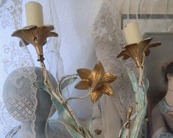 France antique Florentine wall lamp Lily french shabby chic in the style JDL