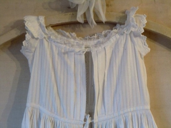 White Vintage Taufkleid antique Baumwolle Spitze … - image 9