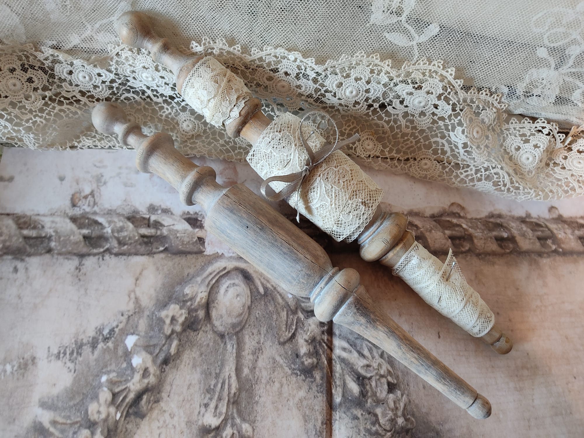 Set of 2 Antique Wooden Spindles Vintage Lace Bundle Wooden Spindle With Lace Ribbon Boudoir Bohemian French Shabby Chic Brocante Patina JDL - Etsy Set of 2 Antique Wooden Spindles Vintage Lace Bundle Wooden Spindle With Lace Ribbon Boudoir Bohemian French Shabby Chic Brocante Patina JDL - Etsy