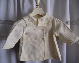 Manteau bébé enfant vintage blanc manteau matelassé France vers 1900 shabby chic