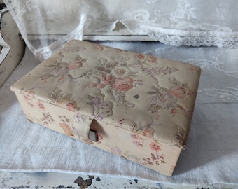 Vintage fabric box fabric box faded boudoir bohemian french shabby