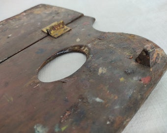 ANTIQUE France Painter&#39;s Palette Napoleon III Impressionist Artwork Palette Artist&#39;s Palette painter mixing plate painting palette