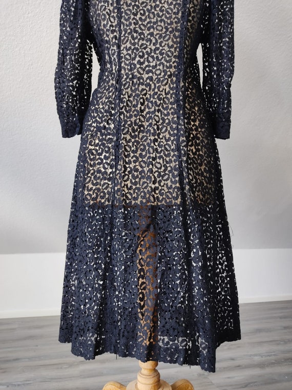 Vintage women's dress dress lace dress open coat … - image 10