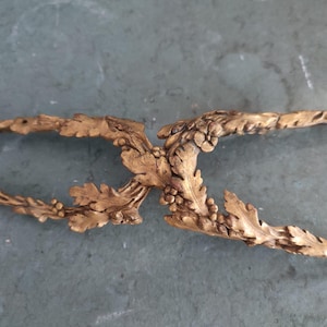Antiques metal ornament ornament bronze fragment acanthus leaves pearl bar gold-plated Empire Classicism France brocante foliage
