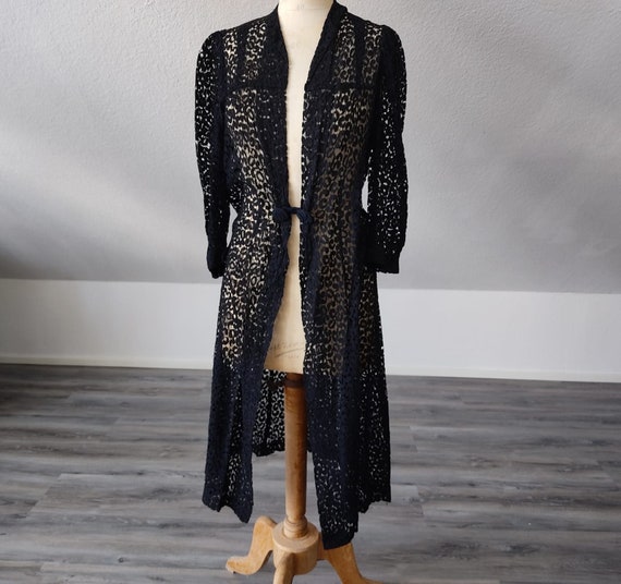 Vintage women's dress dress lace dress open coat … - image 4