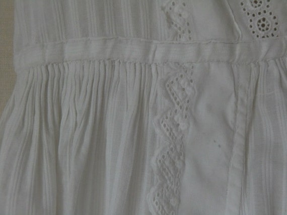 White Vintage Taufkleid antique Baumwolle Spitze … - image 4