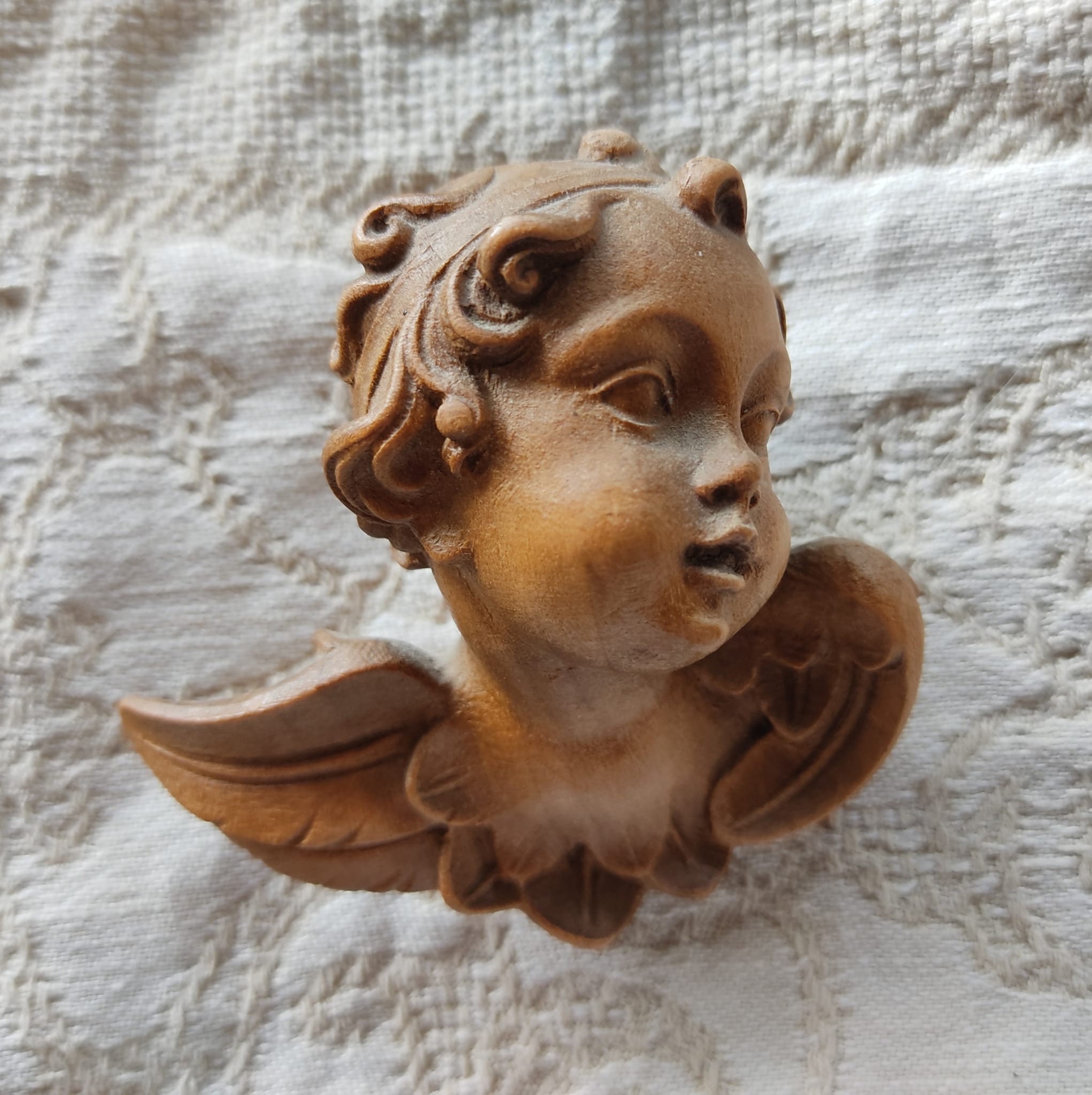ANTIQUE Heads Art Old Kong Wood Face - Putti Lovely 2 Hong Alpine Carving Carved Wood Putto Angel Folk Angel Lime Etsy Handcrafted