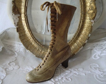 Viktorianischer Stiefel antik 1 Schnürstiefel Granny one piece Decoration french shabby chic im Stile JDL