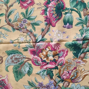 Vintage Leinenstoff englisch Fabric Meterware neuwertig 6 M Countryhouse Landhaus Bauernhaus Chalet Blumenstoff Gardinenstoff floral Stoff