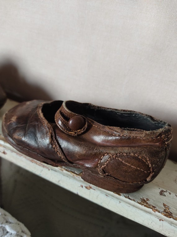 Antique children's shoes, leather, cobbler's work… - image 5