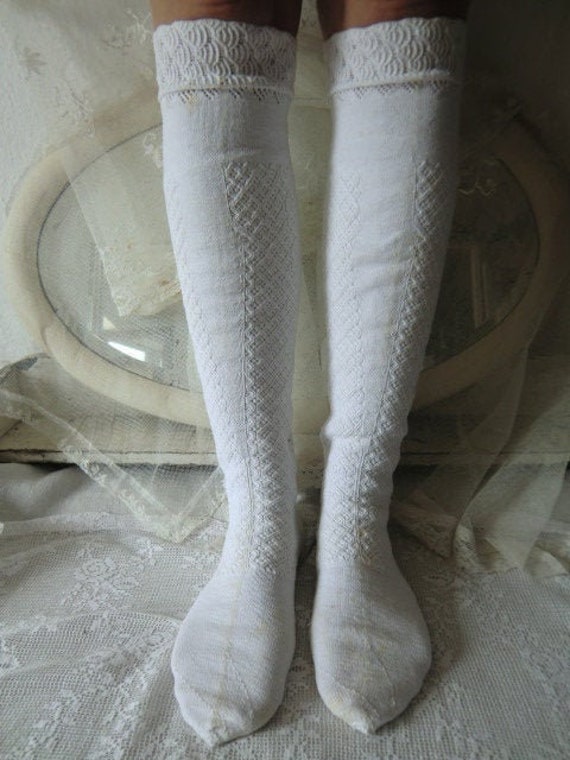 Magical knit stockings antique costume stockings C