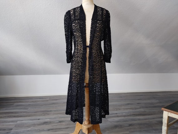 Vintage women's dress dress lace dress open coat … - image 2