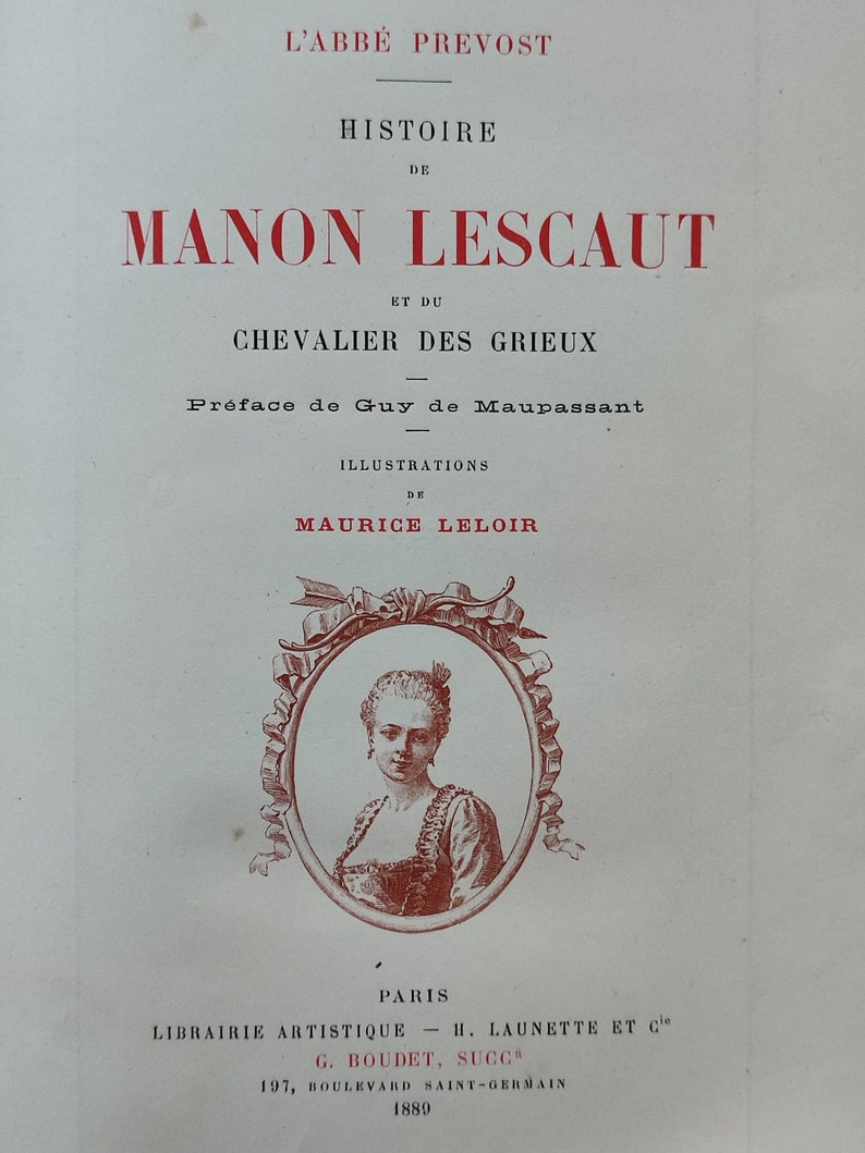 Antikes Buch Frankreich 1889 Histoire de Manon Lescaut Bild 5