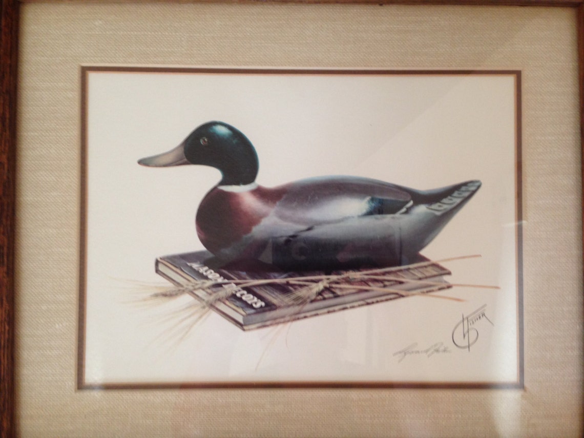 Sale Leonard Fisher Signed Duck Prints Lithographs Four Framed Etsy