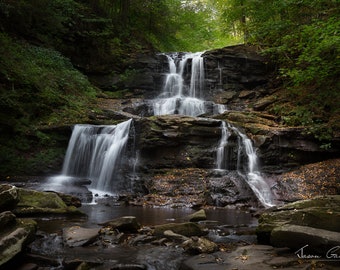 Tuscarora Falls in Summer at Ricketts Glen State Park, Pennsylvania | Waterfall Print, Waterfall photo, Pennsylvania, PA Waterfall