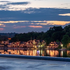 Philadelphia Boathouse Row at dusk  * Photograph Philadelphia print Philadelphia art Philadelphia Skyline Philadelphia poster Philly poster