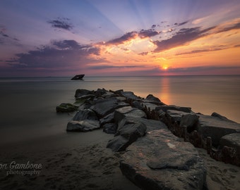 Cape May Sunset Beach * New Jersey Photography, Summer, Wall Art, Home Decor, Beach Photos, Jersey Shore Photos, Sunset Photography