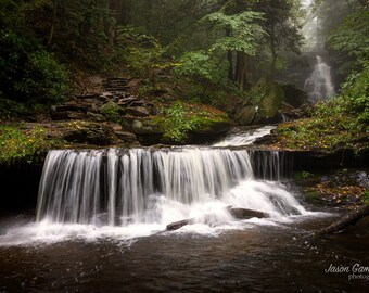 Ozone Falls at Ricketts Glen State Park, Pennsylvania | Waterfall Print, Waterfall photo, Pennsylvania, Waterfall Canvas, Nature Art