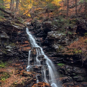 Ozone falls at Ricketts Glen State Park, Pennsylvania | Waterfall Print, Waterfall photo, Pennsylvania, Waterfall Canvas, Nature Art
