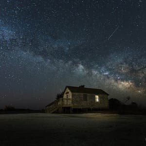 Milky Way over Assateague State Park Maryland Print, Space, Night Sky, Star photograph, Star Print, MD, Maryland gift, Maryland photo, Beach image 1