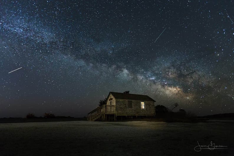 Milky Way over Assateague State Park Maryland Print, Space, Night Sky, Star photograph, Star Print, MD, Maryland gift, Maryland photo, Beach image 1