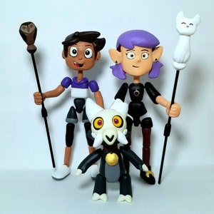 The Owl House - Figuras de acción personalizadas hechas a mano: Luz, Amity y King Clawthorne, paquete económico