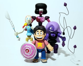 Op maat gemaakte handgemaakte Steven Universe-harsactiefiguren van 4 stuks