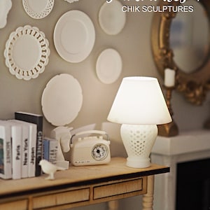 Miniature Table Lamp / Light ( ginger with holes ) scale 1:12 scale 1/6th, battery-powered LED dollhouse accessories