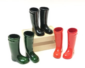 miniature hunter style wellies / tall rain boots 1:12 scale doll house