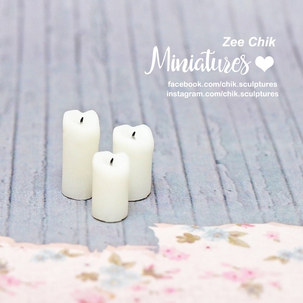 Miniature ( Pillar ) candles set scale 1:12 doll house decorations accessories