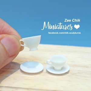 Tasses à thé et soucoupes miniatures vintage à l&#39;échelle 1:12, décorations pour maisons de poupées