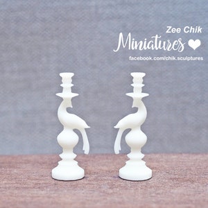 Miniature bird candle holder set scale 1:12 doll house decorations accessories