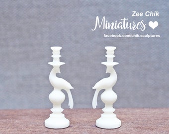 Miniatuur vogelkandelaarset schaal 1:12 accessoires voor poppenhuisdecoraties