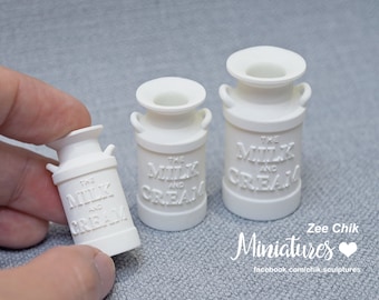 Miniature milk churn (  Milk and Cream ) scale 1:12, 1/6th  doll house decorations accessories