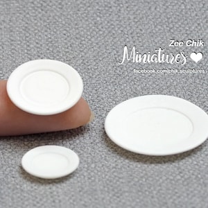 Miniature plates ( plain classic ) scale 1:12  doll house decorations accessories