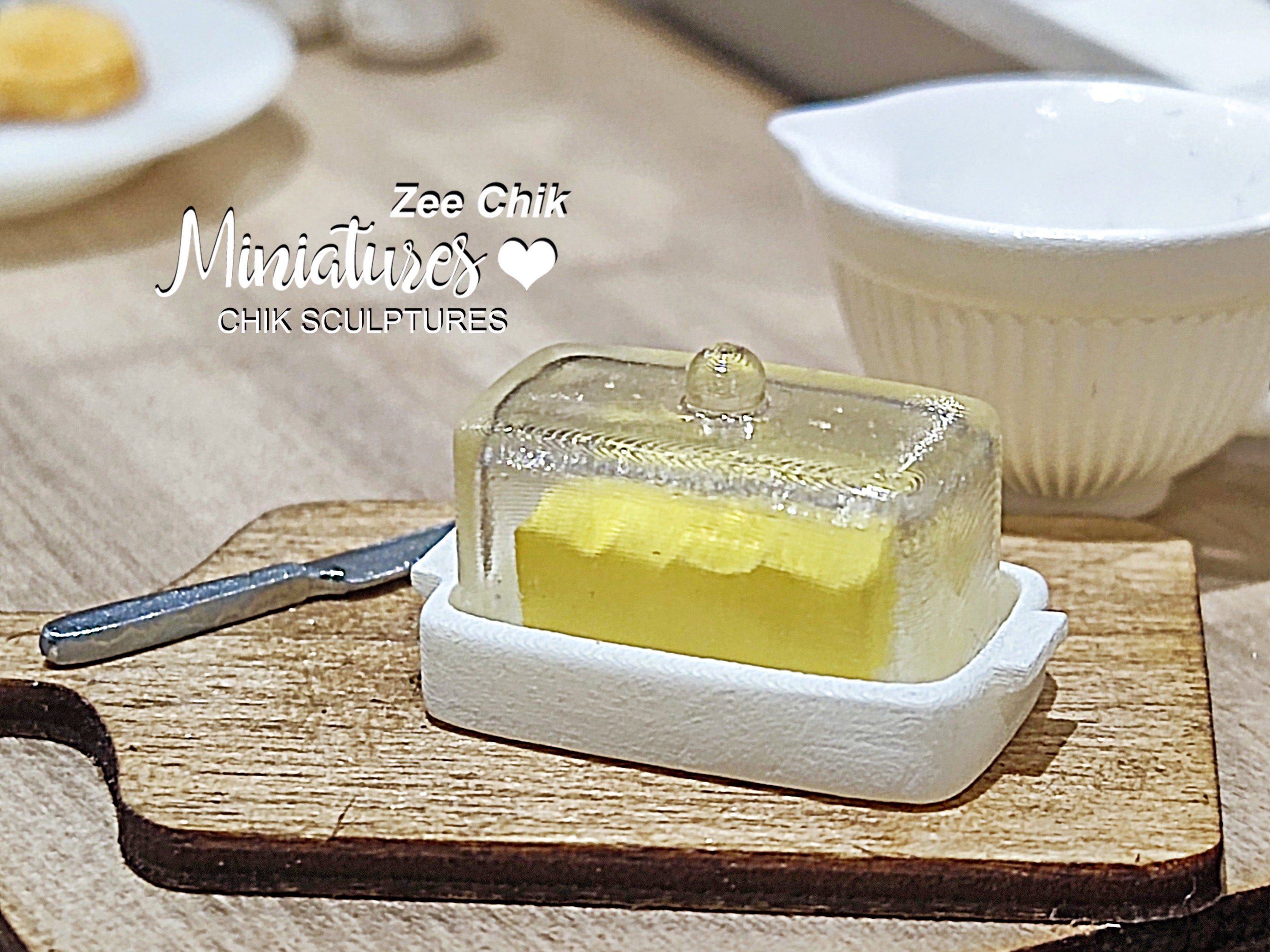 Miniature Butter dish scale 1:12 doll house decorations