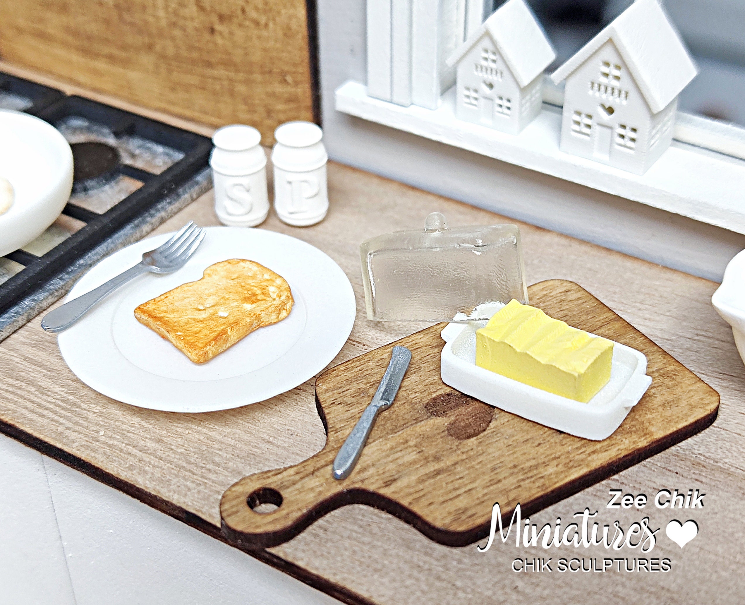 ミニチュアバター皿スケール1:12ドールハウス装飾 - Etsy 日本