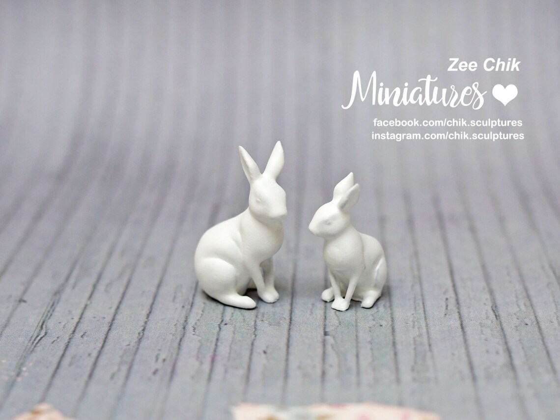 Miniature Elegant Bunny Rabbits Scale 1:12 Doll House Decorations - Etsy UK