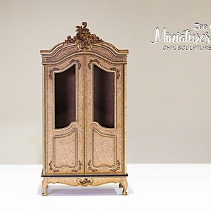 Miniature Wardrobe ( French style 1 ) scale 1:12 dollhouse accessories