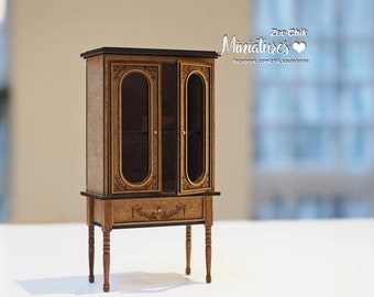 Miniature cupboard ( style 1 ) scale 1:12 doll house accessories