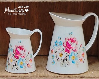 Pattern For Miniature Pitcher Printable Template: - DIY Miniature Vintage Water Pitcher/jug - 1/12 ...
