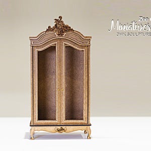 Miniature Wardrobe ( French style 3 ) scale 1:12 doll house accessories