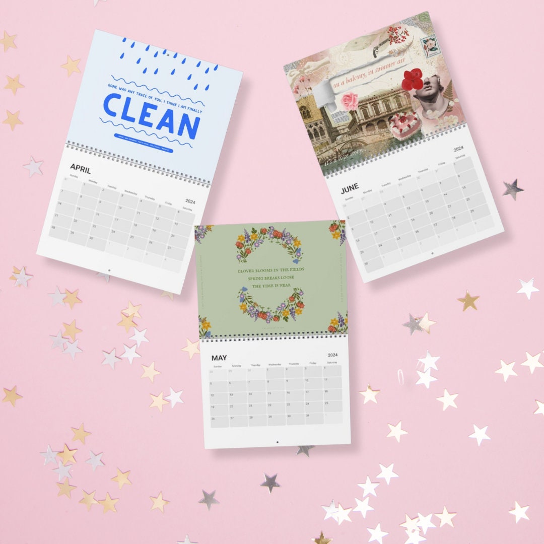 Taylor 2024 Calendar Song Lyrics Eras Tour Unique taylor version Wall ...