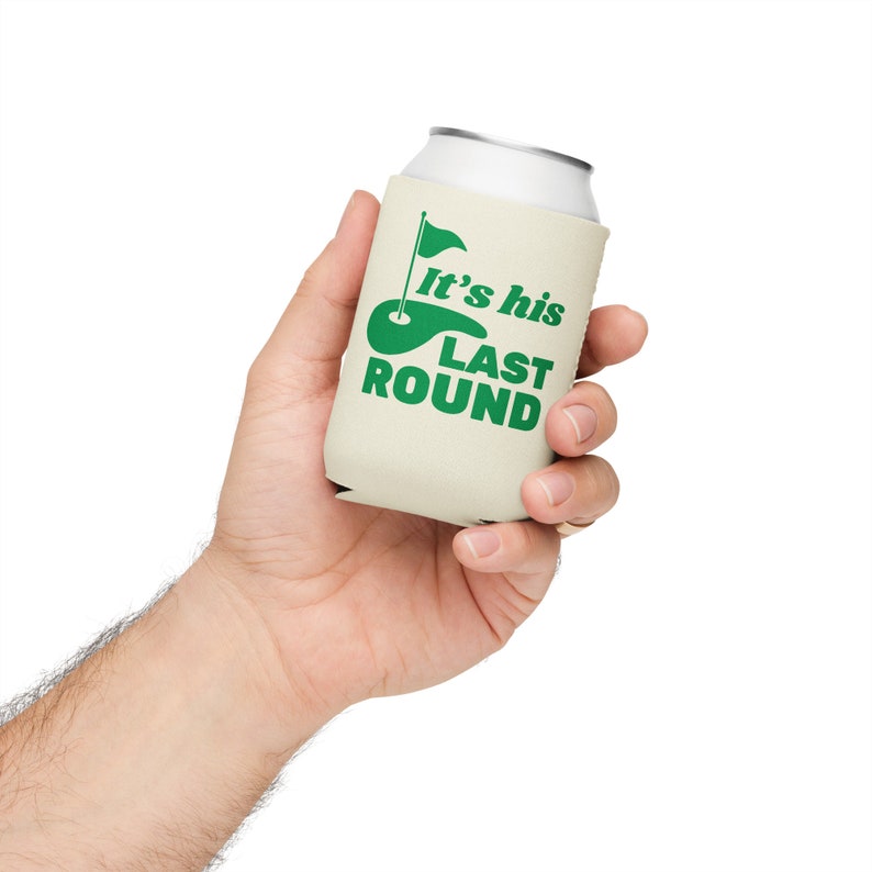 Golf Bachelor Party Koozie It's His Last Round Beer Can Cooler Bachelor Groomsmen Party Favors