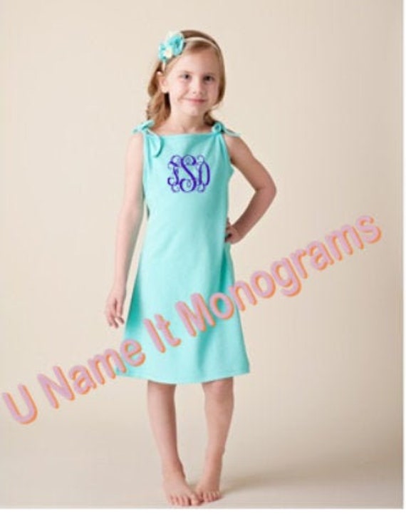 Monogrammed Aruba Blue Tie Dress Bathing Suit Coverup Etsy