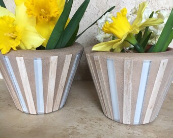 Mozaïek flower pot set kleine rustieke indoor plantenbakken, sappige potten, outdoor planter, keuken plant opslag, handgemaakte containers, Terras potten