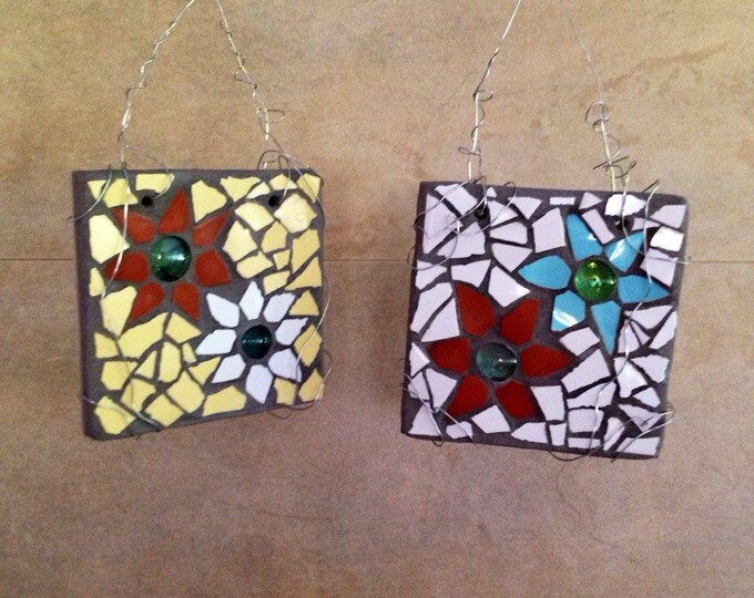 Mosaic Tile Wall Art Whimsical Wall Plaques Handmade Mosaic Etsy